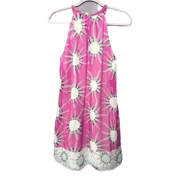 Diane von Furstenberg LAINEY Silk SUNRAY Pink Halter Chiffon Dress Womens Size 6 - Picture 4 of 13